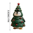 thumbnail image 2 of Cute Animal Christmas Tree Figurines, Adorable Resin Ornaments for Holiday Table or Mantel Decor, Small Xmas Gifts for Kids Family Friends and Whimsical Festive Display, 2 of 5