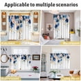 thumbnail image 5 of Navy Blue Spring Floral Kitchen Curtains Window Panels, Farmhouse Butterfly Insulated Window Treatment Curtain, Grommet Curtains for Bedroom/Living Room/Bathroom, 2 Piece 52"Wx72"L, 5 of 8