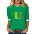 thumbnail image 2 of ICHUANYI Womens 3/4 Sleeve St. Patrick's Day Printed T-Shirts Crew Neck Spring Graphic Tee Tops Round Neck Top Shirt, 2 of 5