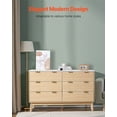 thumbnail image 2 of VEVOR 6 Fluted Drawer Dresser Wooden Chest of Drawers w/ Sliding & Anti-tip Wood, 2 of 9