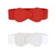 thumbnail image 1 of Cinturón Elástico Para Mujer Cinturones De Vestir Elásticos De Piel Sintética Flacos En Forma De 8 Blanco rojo 68.6cm/27, 1 of 7