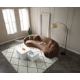 thumbnail image 2 of kevinplus 102'' 5-Seater Boucle Sofa Modern Sectional Half Moon Leisure Couch Curved Sofa Teddy Fleece Brown, 2 of 9