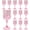 Pink, variant on 12/24 Pack Plastic Wine Glasses Vintage Amber Goblets, 7oz Unbreakable Reusable Drinkware for Wedding Party