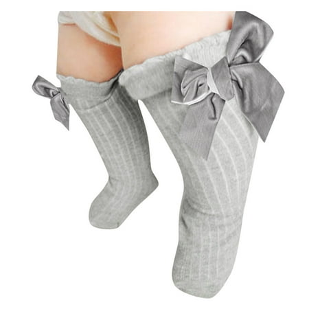 

New Kids Toddlers Girls Big Bow Knee High Long Soft Cotton Lace Baby Socks Kids