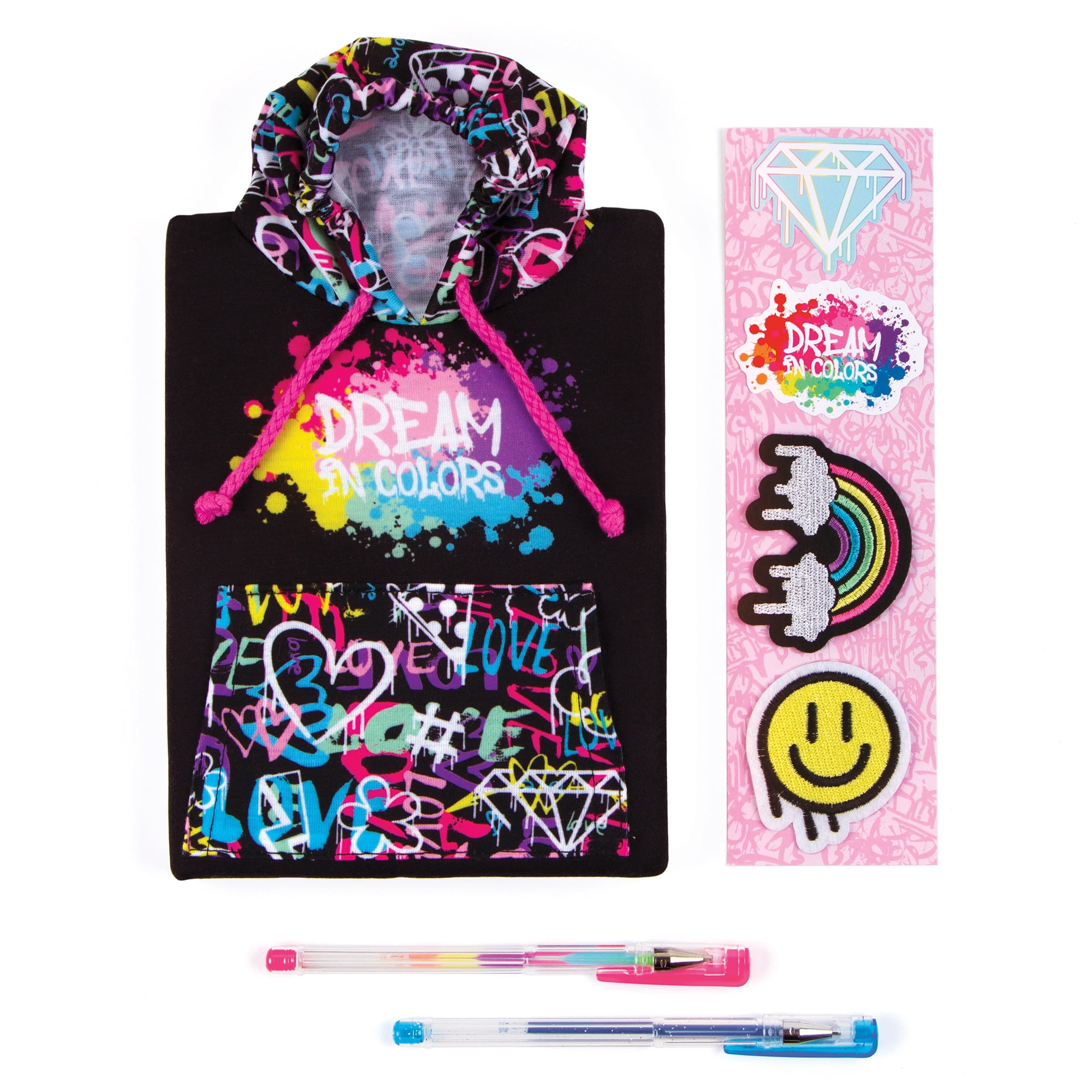 Three Cheers For Girls: Street Style Journal Set - 7 Piece Set, 160 Page Lined Journal, Hoodie Style Cover, Includes 2 Patches, 2 Stickers, 2 Gel Pens, Tweens & Girls 6+