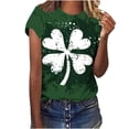 thumbnail image 5 of Uaswgudfs Women's St. Patrick's Day Casual Short Sleeve T - Shirt Shamrock Print Lucky Top Irish Clover Graphic Tee 5XL, 5 of 7