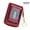 #2 Fluorescent Burgundy, variant on Women Genuine Leather ID Case Card Holder with Key Chain. 12 Credit Card Vertical Slots Fluorescent Minimalist Wallet Purse. RFID Blocking.