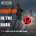 thumbnail image 4 of Light Up Soccer Ball - Official Size 5 - Extra Pump and Batteries - Glow in The Dark Indoor or Outdoor Soccer Balls with 2 Bright Waterproof LEDs for Teen Boys,Girls, 4 of 7