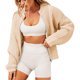 thumbnail image 1 of Suéter de mujer con cuello redondo y cremallera, cárdigan de punto holgado, chaqueta de manga larga, suéter, chaqueta, abrigo para mujer, 1 of 6
