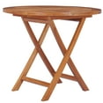 thumbnail image 3 of Teak Wood California Half Moon 3 Piece Outdoor Patio Dining Set, 2 Chairs and 36" Round Dining Table, 3 of 5