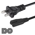 thumbnail image 1 of SatelliteSale 18AWG 2-Prong to Square/Round Connector AC Universal Replacement Power Cable PVC Black Cord (6 feet), 1 of 15