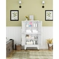 thumbnail image 4 of Metal Bathroom Storage Cabinet,47" Bathroom Storage Unit,Freestanding Bathroom Floor Cabinet with 4 Doors and 2 Adjustable Shelves for Bathroom,Kitchen,Living Room, Dining Room, 4 of 8