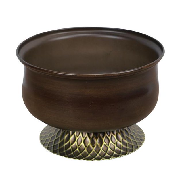 Cheungs 5074 Bol Rond en Bronze avec Base en Métal