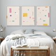 thumbnail image 3 of Wall26 Framed Prints Canvas Wall Art Set of 3 Pink & Yellow Minimalist Polygon Pattern Abstract Geometric Illustrations Decorative Bohemian Multicolor Home Wall Decora - White 16"x24"x3, 3 of 5