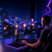 Gawfolk 49 Curved Ultrawide Gaming Monitor, 120Hz DQHD 5120x1440, 32:9, Speakers, Black