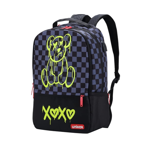 Mochila UNIKER para portátil de 15,6 pulgadas con puerto USB, diseño de grafiti