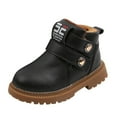 thumbnail image 2 of DPTALR Enfants Bottes Courtes d'Hiver Chaudes Unies à Lacets pour Bébés Filles Garçons, Chaussures Décontractées, 2 of 8