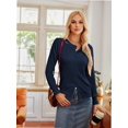 thumbnail image 5 of Women's Crew Neck Button Down Long Sleeve Cardigan Sweater, 5 of 7