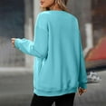 thumbnail image 4 of ManxiVoo Womens Soft Comfy Crewneck Sweatshirt Long Sleeve Loose Fit Pullover Top for Everyday Casual Wear L Size Sky Blue, 4 of 5