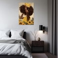 thumbnail image 5 of ZHONGYUTONG African American Wall Art Woman Canvas Afro Black Girl Sunflower Pictures Queen Yellow Flowers Painting Wall Decor Framed (12.00" x 18.00"), 5 of 5