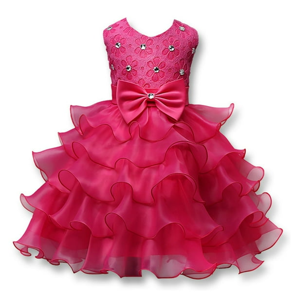 Calidaka Neuf Bebe Enfants Filles Fleur Princesse Noeud Soiree Robe Mariage Vetements Walmart Com Walmart Com