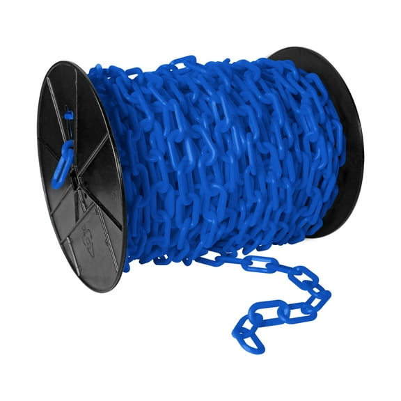 2 Inch x 125 Feet Sky Blue Plastic Safety Chain Reel