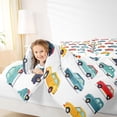 thumbnail image 4 of Manfei Colorful Car Full Size Comforter Sets,Traffic Vehicle Bedding Comforter Set,Red Blue Yellow Bedding Sets For Girls Boys,Super Cozy Room Decor Reversible,3pcs, 4 of 8