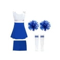 thumbnail image 2 of iiniim Kids Girls Festival Cheer leader Fancy Dress Sleeveless Patchwork Dress with Shorts Dance Outfit Size 4-14 B Royal Blue 14, 2 of 7