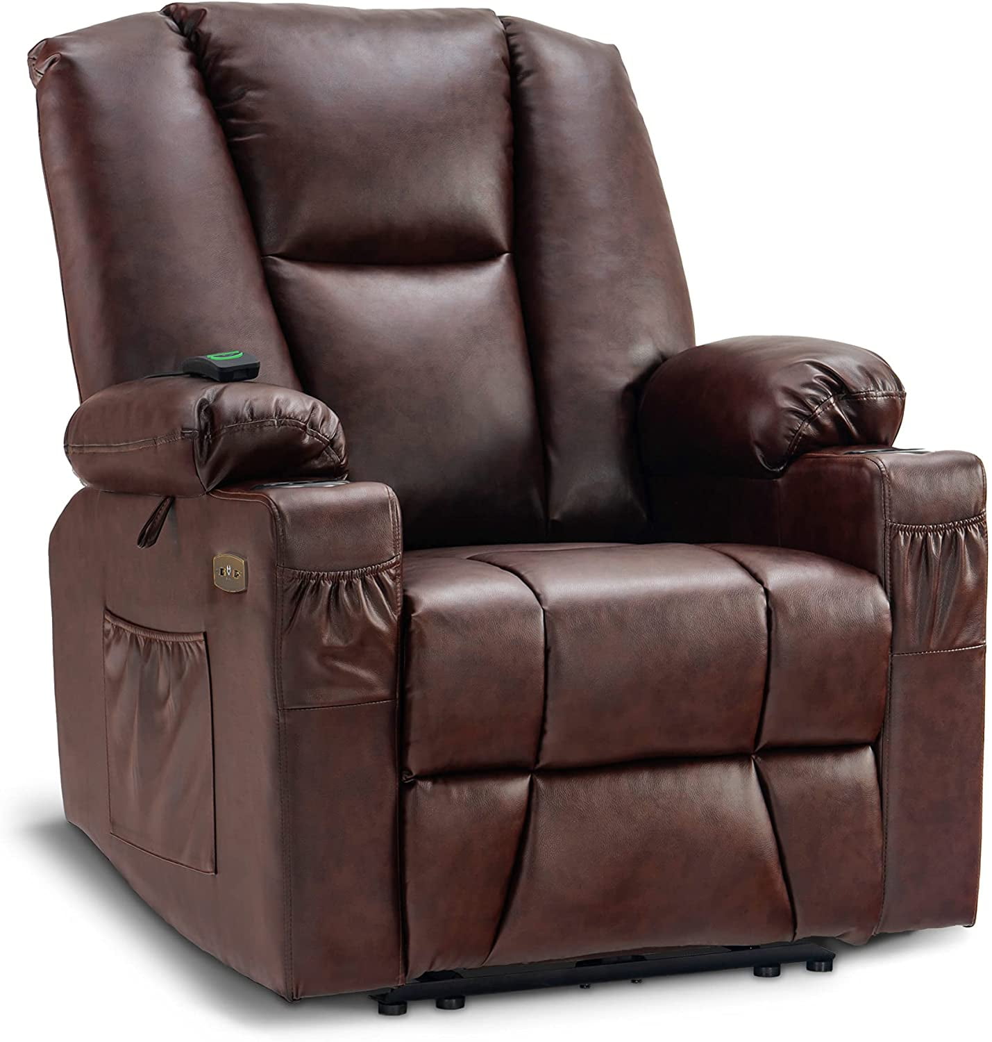 Faux Leather Sofa Armchair Recliner Lounge Reclining Chair with 2 Drink Holders 