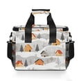 thumbnail image 7 of FORMRS Insulated Cooler Bag 24 Cans Capacity Soft Leakproof Lunch Box with Side Pockets, Orange Snow Houses, 7 of 7