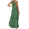 thumbnail image 2 of Womens Summer Sleeveless Dresses Halter Tie Back Ruffled Tiered Maxi Dress Swing Long Dress with Pockets, 2 of 6