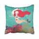 thumbnail image 1 of ABPHQTO Dibujos animados azules lindos con sirena enamorada bajo el agua con gotas y corales Green Tail Story Funda de almohada Throw Pillow Cover Case 50x50 cm, 1 of 2