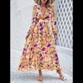 thumbnail image 4 of Vestido Bohemio Informal de Larga con Escote en V Profundo para Mujer Amarillo L, 4 of 10