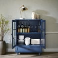 thumbnail image 3 of Tcbosik Sideboard Buffet Cabinet with Glass Doors and Drawer, Storage Cabinet with Adjustable Shelf, Modern Display Cupboard for Living Room, Dining Room, Kitchen, Hallway, Blue, 3 of 9