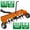 Orange, variant on 40" Tow Behind Lawn Plug Aerator with Universal Hich, Green Painted Galvanized Steel with Tray and Inflatable Wheels, Pull Behind Aerator for Garden, Farm and Lawn