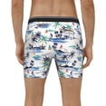 thumbnail image 4 of Picia Hawaii Palms Pattern Men's Athletic Long Leg Briefs , Performance Stretch Underwear，Moisture-Wicking, 4 of 7