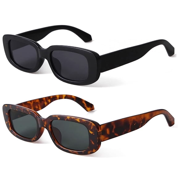 Gafas de sol KUGUAOK Retro Rectangle UV400 para mujeres y hombres