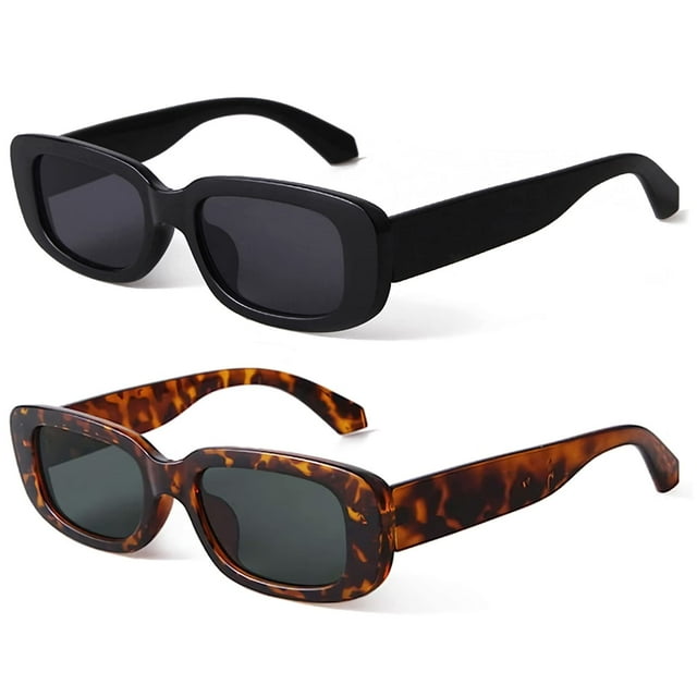 Gafas de sol KUGUAOK Retro Rectangle UV400 para mujeres y hombres