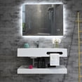 thumbnail image 5 of GGISHA 36"x19" Wall Mount Bathroom Vanity with Sink Stone Resin Floating Vanity Sink Rectangular Vessel for Bathroom White with Shelf Layer, 5 of 6
