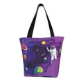 thumbnail image 2 of Kdxio Astronaut on Mission in Outer Space Women Reusable Grocery Bags Foldable Ripstop,Reusable Shopping Bags for Shopping,Gym,Gift, 2 of 7