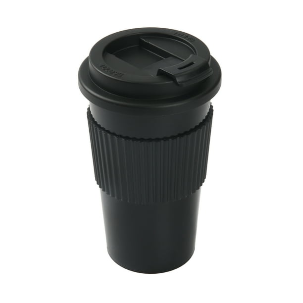 Mainstays 18oz Rich Black Plastic Travel Coffee Cup with Lid