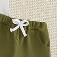 thumbnail image 6 of Quealent Toddler Baby Boy Summer Clothes Set 3 6 12 18 24 Months 2T 3T Contrast Color Short Sleeve Lapel Button T Shirt Elastic Waist Solid Shorts 2 Piece Outfits (Army Green, 2-3 Years), 6 of 7
