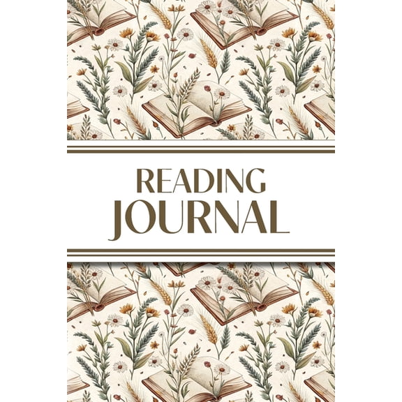 Reading Journal (Country Road Wildflowers, Wheat & Books): 6"x9" Book Lover's Diary; Book/Series Reviews, Reading Tracke, (Paperback)