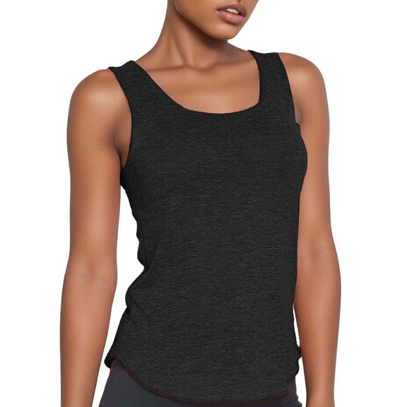 JIAYUE Women's Tank Tops Scoop Neck Solid Color Sports Running And Fitness Quick Drying Sleeveless Loose Yoga Classic Female Vest