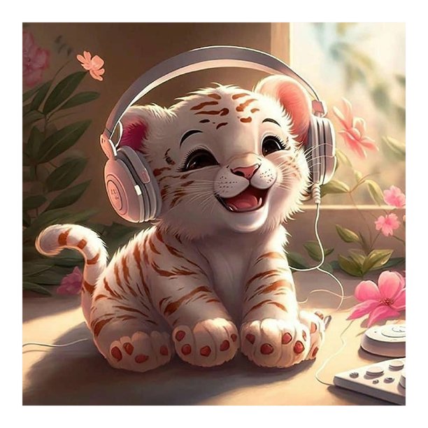 Pintura de diamante 5D DIY Kit de tigre de taladro redondo completo decoración del hogar arte artesanal FLhrweasw Nuevo