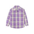 thumbnail image 7 of Hduncf Baby Boys Girls Plaid Flannel Shirts Long Sleeve Lapel Button Down Shirt Jacket Tops for Kids 6M - 8Y Purple#1 3 Years, 7 of 7