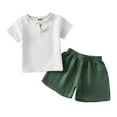thumbnail image 4 of Toddler Boys Summer 2-Piece Outfit Children's Cute Button Short Sleeve T Shirt and Shorts Thin Sets Size 4-5T ,Purple, 4 of 4