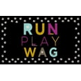 thumbnail image 2 of SD Graphics Studio 18x12 White Modern Wood Framed Museum Art Print Titled - Run, Play, Wag, 2 of 4