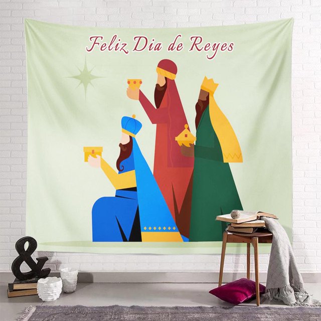 Tapiz del Día de los Reyes Magos Decoración del Dormitorio Impresión Digital del Hogar Fondo de Tela Colgante Decoración