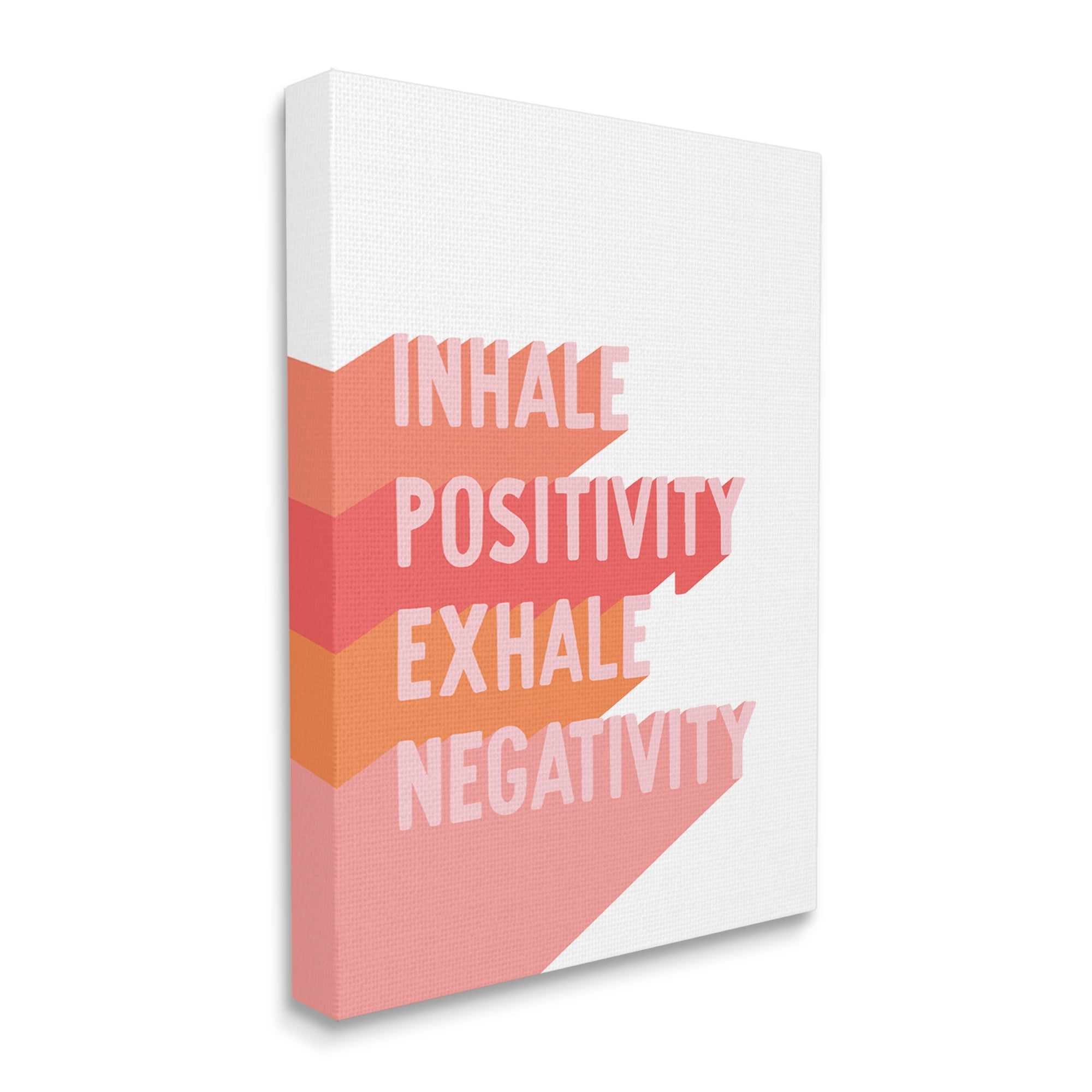 Stupell Industries Inhale Positivity Exhale Negativity Motivational Phrase Pink Pop, 16 x 20,Design by Hey Bre! Creative Studio